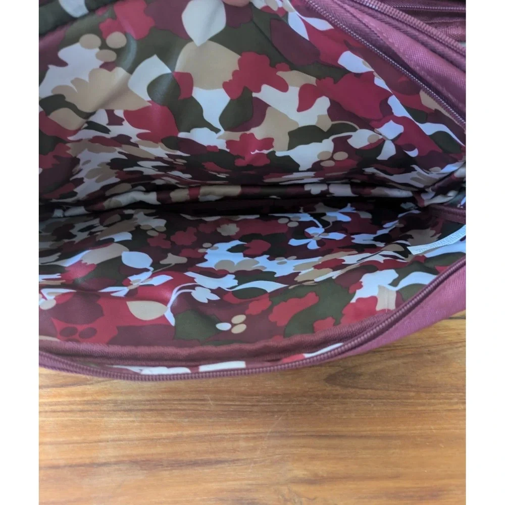 Samantha Brown Laptop Bag & Wallet Set Women OS Burgundy Recycled Fabric Travel